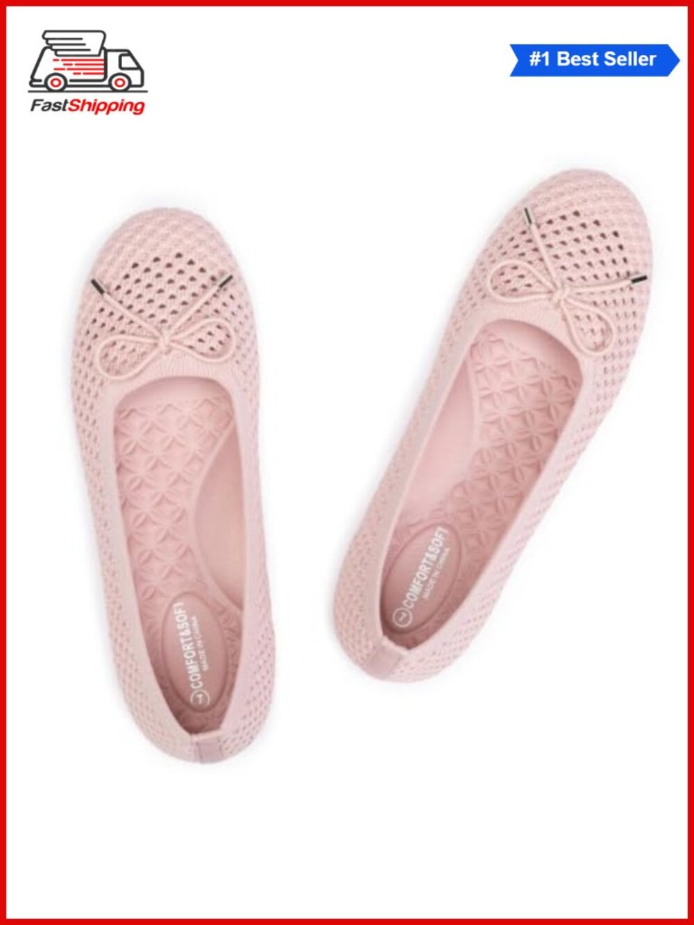 Women's Mesh Ballet Flats Round Toe Foldable Slip-On Dressy Casual